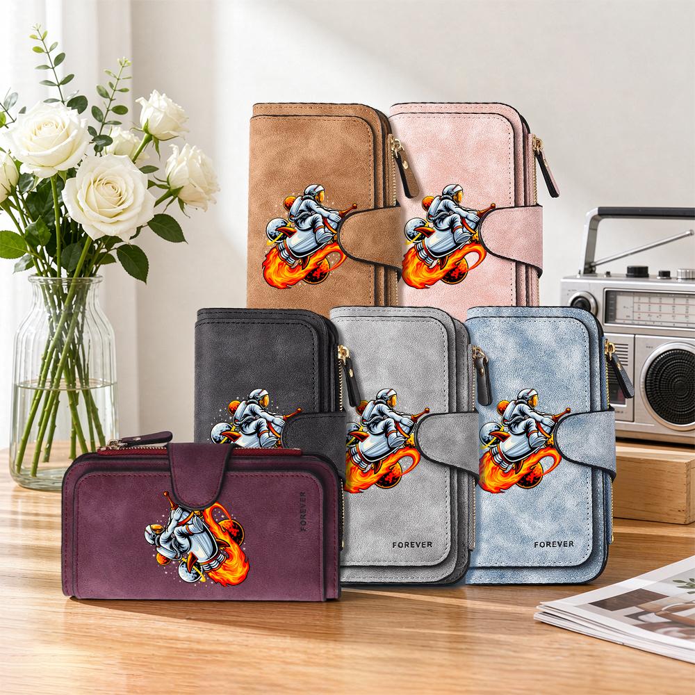 Cartoon Astronaut Purse Fashion Casual Portable Wallet Daily Use Lightweight Card Holder