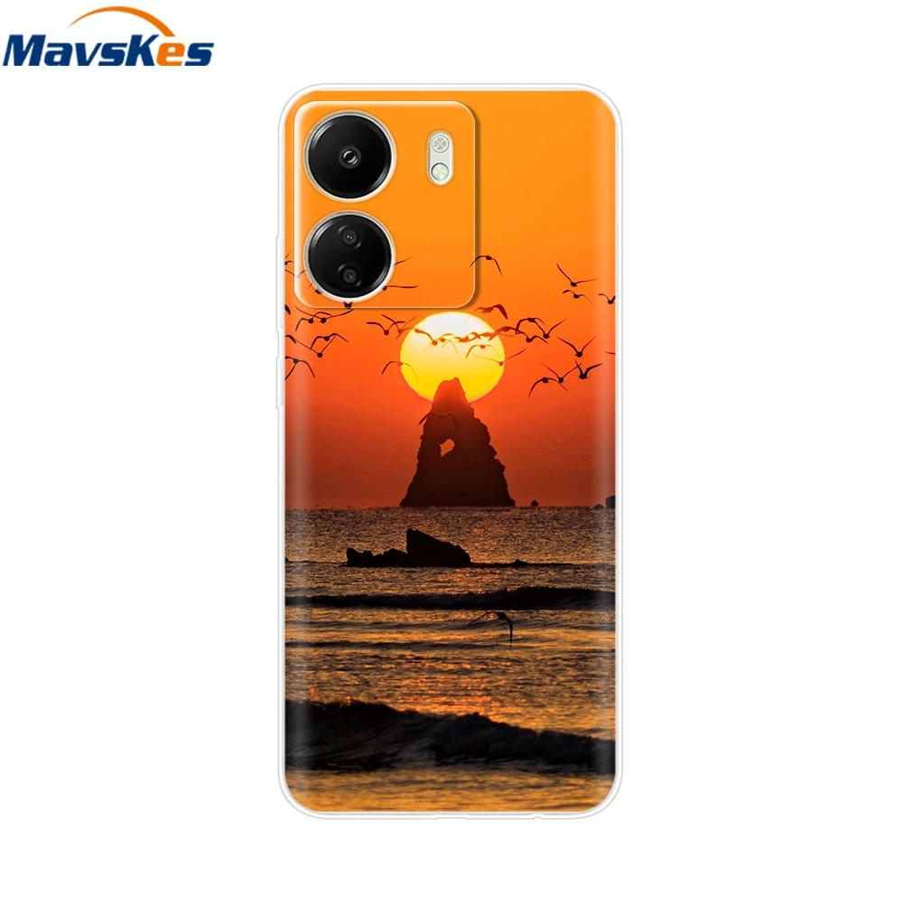 Чехлы для Xiaomi Poco C65 Для Xiaomi Poco C65 Модные Прозрачные Мягкие Силиконовые Чехлы для Телефона ТПУ Fundas для PocoC65 c 65 Coque Бампер