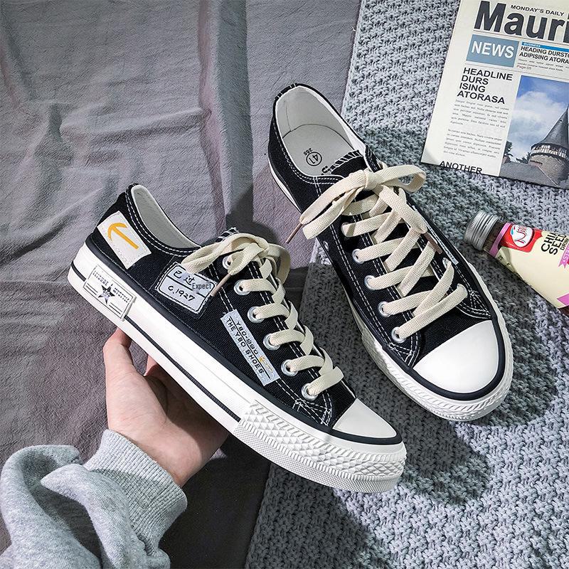 2024 Men's Korean Style Trendy Low-Top Canvas Shoes – Breathable, Casual, All-Match Sports Shoes for Students