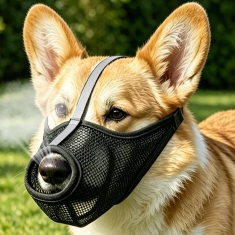 Breathable Mesh Puppy Mouth Cover Washable Dog Face Cover Portable Dog Muzzle Pet Supplies