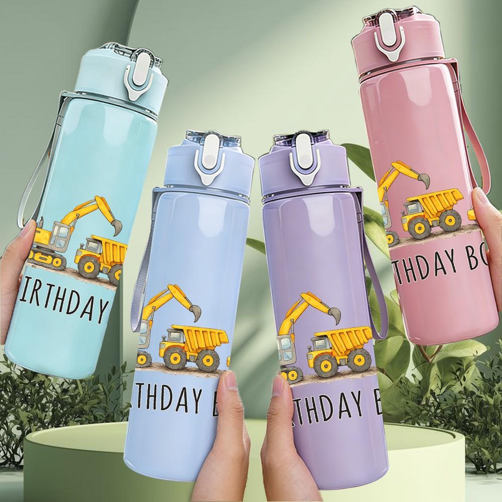 1PC Biker Dirt Bike Boy Cartoon Print 750ml Color Plastic Sports Water Bottle Leakproof Flip Straw Lid Suitable for Sports Office Home Use