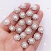 50pcs Resin Flower Round Pearl Flatback Crystals Nail Rhinestone Applique Wedding DIY Scrapbook Ornament Craft Accessories