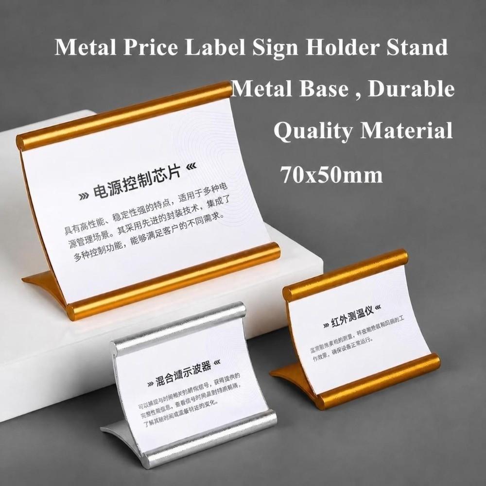 Aluminum Alloy Desktop Price Tag Stand Pull-out Label Display Stand Table Sign Holder Restaurant