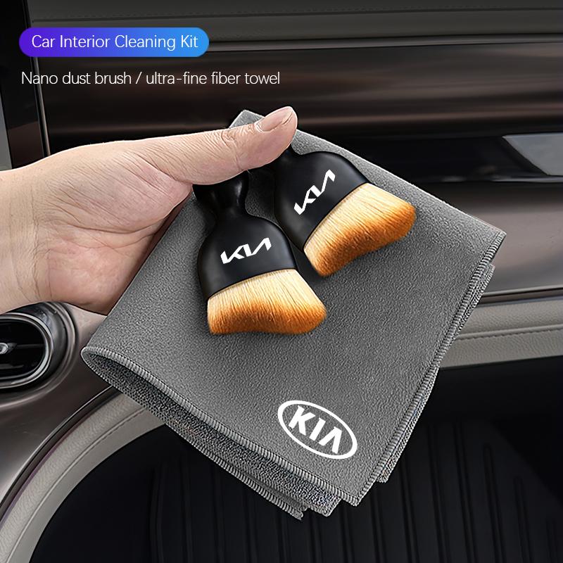 Car Interior Cleaning Tools Microfiber Wash Towels Cleaning Brush For KIA K5 K9 Sorento Ceed Sportage Carnival Stinger Forte EV6NS3