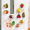3D Simulation Fruit Refrigerator Stickers Refrigerator Ornament 3D Fruit Magnets Sticker