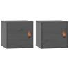818360 vidaXL Wall Cabinets 2 Pcs Grey 31.5x30x30 Cm Solid Pine Wood