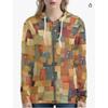 3D Printed Zip-Up Hoodie Women Streetwear Casual Sweatshirt
