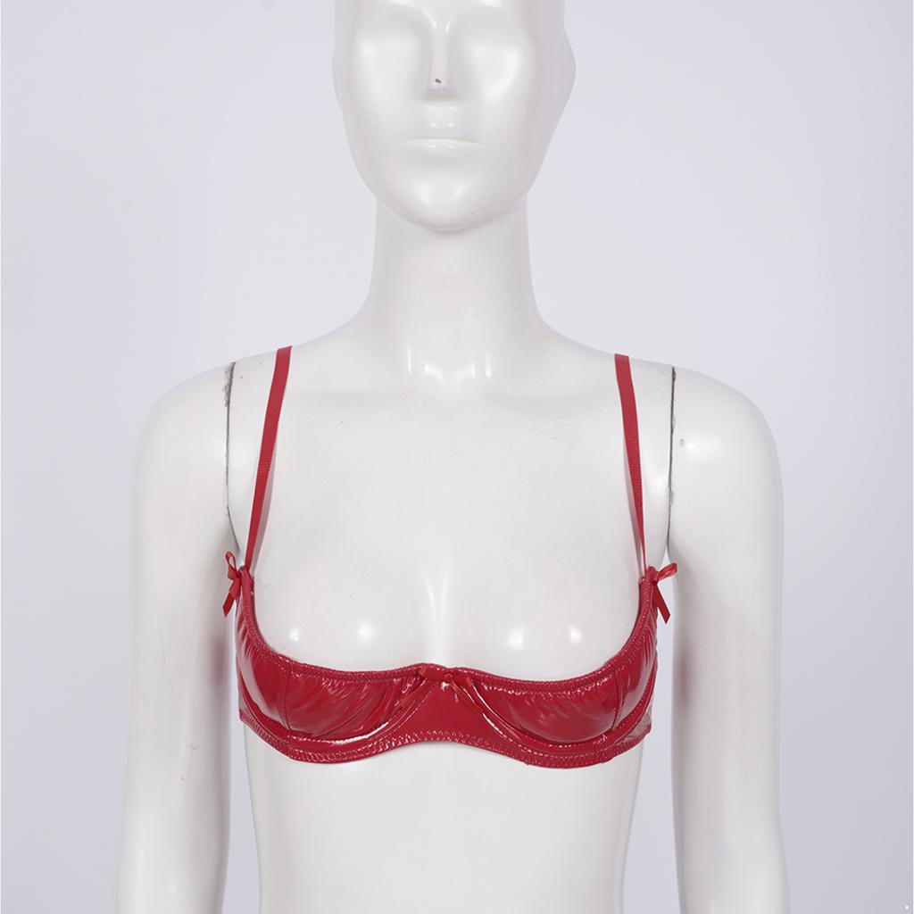 Женский глянцевый кожаный бюстгальтер с открытой чашкой груди, топы, бюстгальтеры пуш-ап, бюстье, корсет, бюстгальтер, нижнее белье, женское нижнее белье