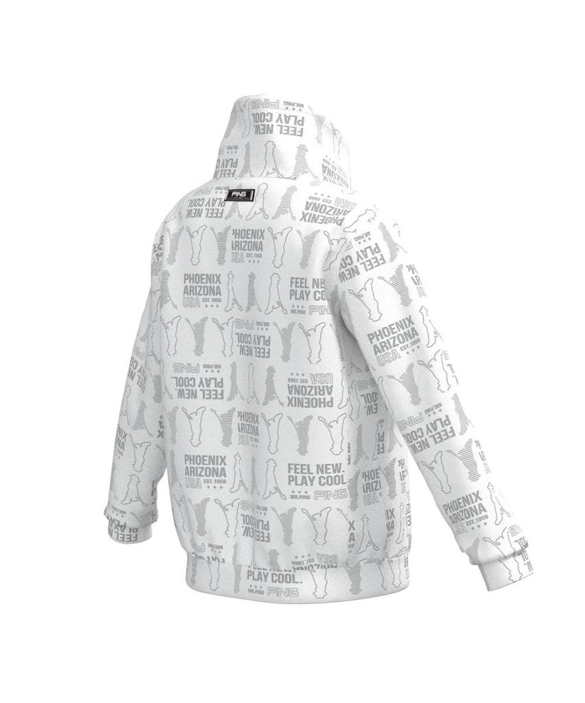 PING Apparel Women's Long Sleeve High Neck Shirt (Mr. PING Shadow Pattern) / Golf Undershirt / 622-3269900 030_White, Size LL