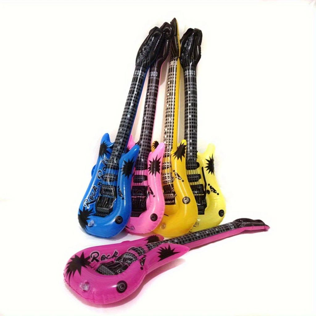 1/6pcs Inflatable Guitar Balloon Rock Inflatable Props Guitar Assorted Colors Party Decoration for Musical Concert Themed Party