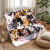 Puppy Playtime Pattern Theme blanket Lightweight Warm Flannel Blanket Decorative Throw Blanket for Home Decoration
