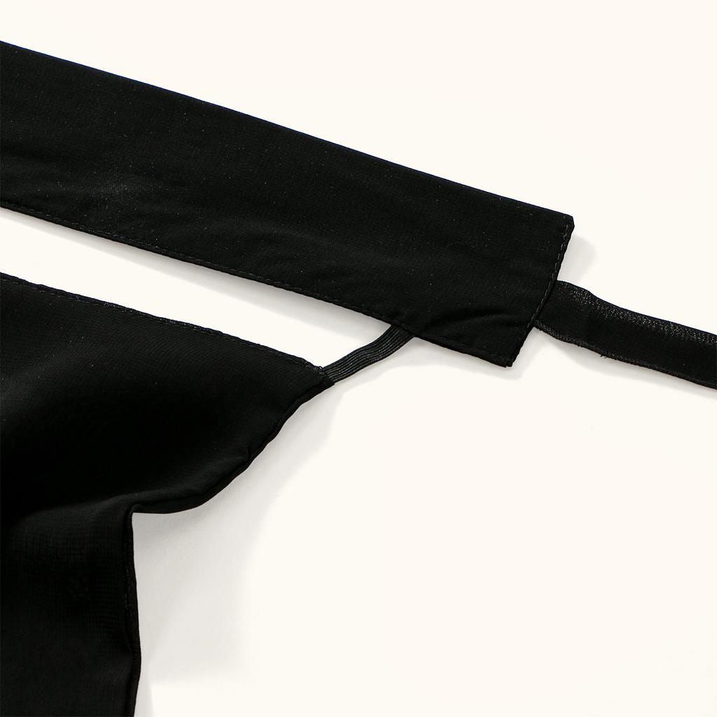 Стразы Черный Шифон Никаб Мусульманская Маска для Лица Хиджаб Исламский Шарф Женский Молитвенный Однослойный Дышащий Головной Убор Головная Повязка