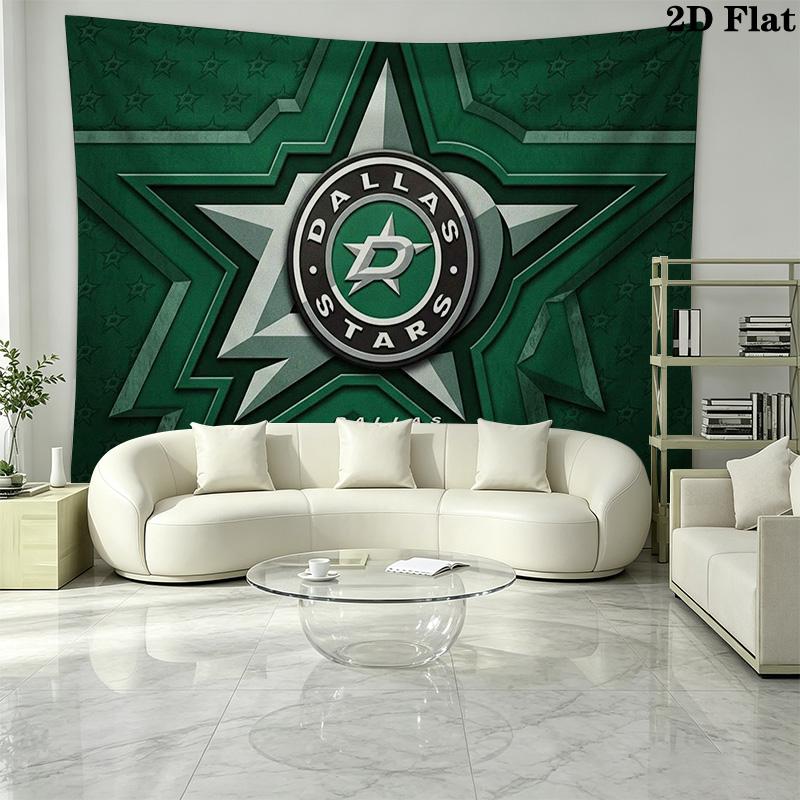 Dallas Stars Wall Tapestry Aesthetic Wall Hanging Printed Fabric Blanket Decorative Tapestries for Bedroom Living Room Home Decor