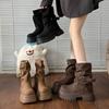 New Wind Platform 2025 Short Boots Women's Beauty Brown Stack Martin Boots Boots Trouser Tube Rad Knight Boots Autumn