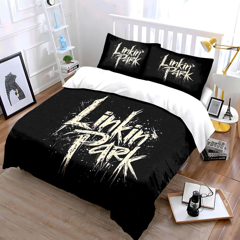 "Linkin Park Black Bedding Set" Bedding Duvet Cover Set Duvet Cover Pillowcases (1 * Duvet Cover 2 * Pillowcases, without duvet insert)