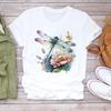 (Asian Size) Tee Top Dragonfly Lovely Trend Clothing Casual Short Sleeve Fashion Tshirt Women Print Lady Female Graphic T-shirt