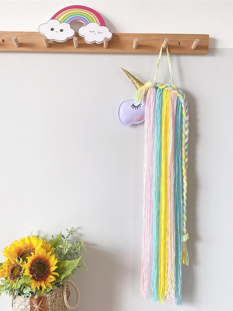 Unicorn Hair Accessories Hanging Decoration Organizer Hairpin Hair Clip Holder Storage Decor Hanger Strip Girl Home