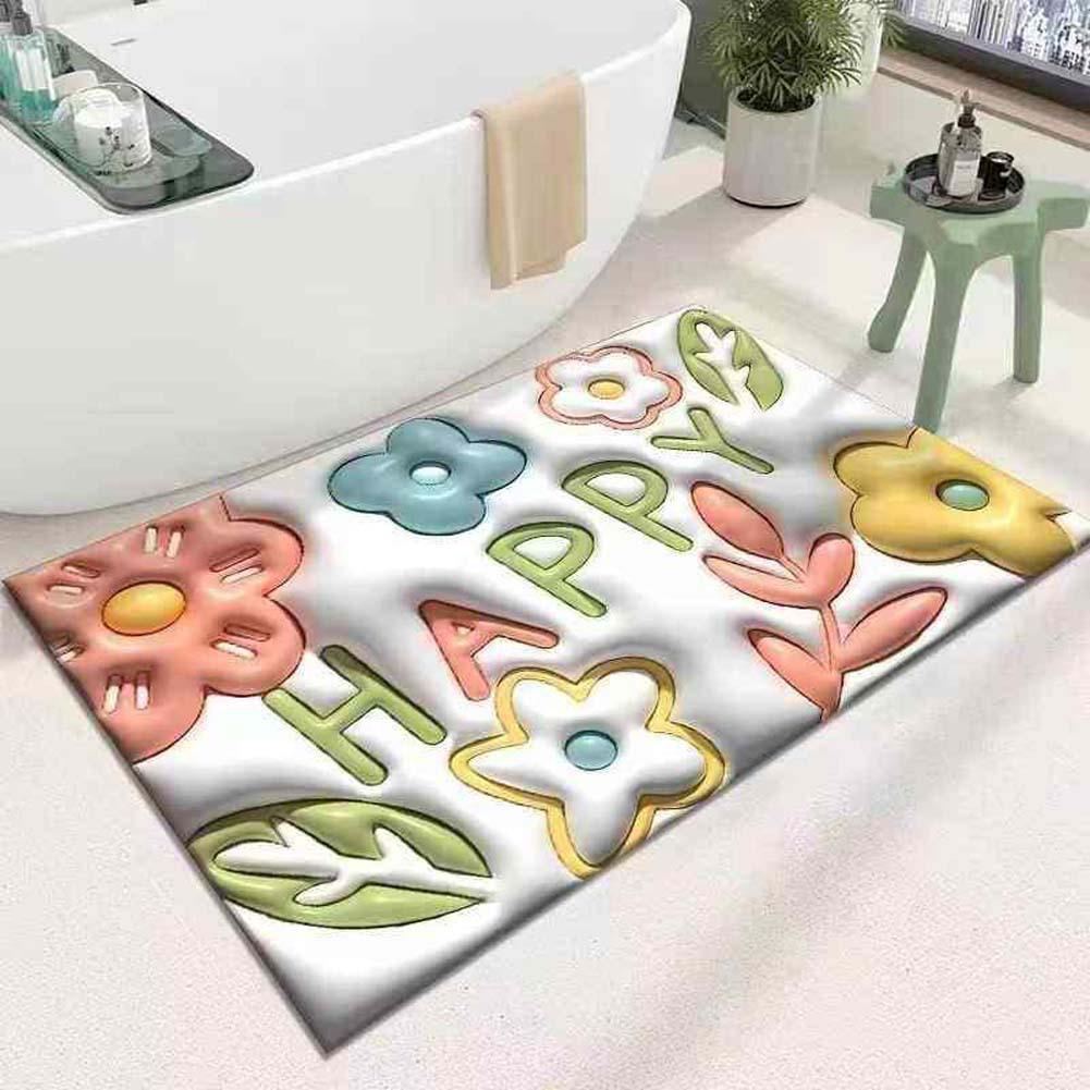 3D Коврик для ванной из диатомитовой грязи - Влагопоглощающий, Противоскользящий, Легко чистится