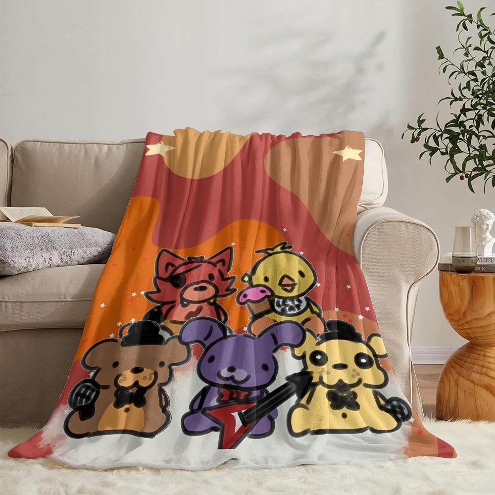 GUOYU Blanket FfNAFS At Freddys Throw Soft Flannel Throw Summer Blanket Lightweight Cozy Nap Blanket for Sofa Bed Travel
