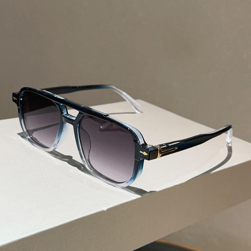 Classic Rivet Vintage Double Bridge Pilot Sunglasses Women For Men 2026 Luxury Brand Designer Sun Glasses Popular Gradient Shade