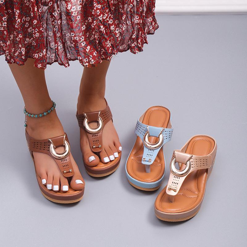 Summer Women's Slippers Platform Slippers Plus Size Wedges Sandals