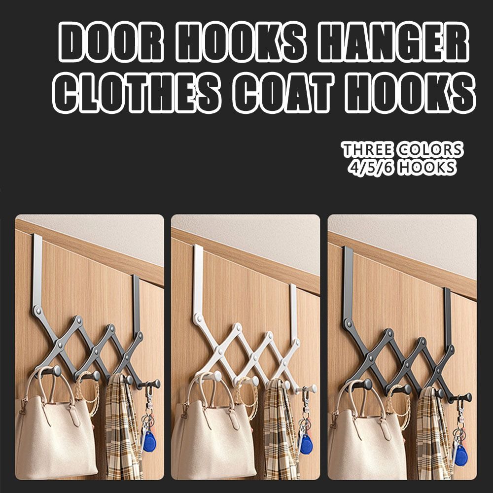 No-Punch Clothes Coat Hooks Carbon Steel Clothing Hangers Door Hooks Hanger  Kitchen Supplies