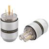 Preffair Brass 3-Pin Audio Power Plug, 15A125V, 10A250V, IEC320C13 Connector, Pair of High-End Audio-Grade AC Power Plugs for Audio Cables, Audio
