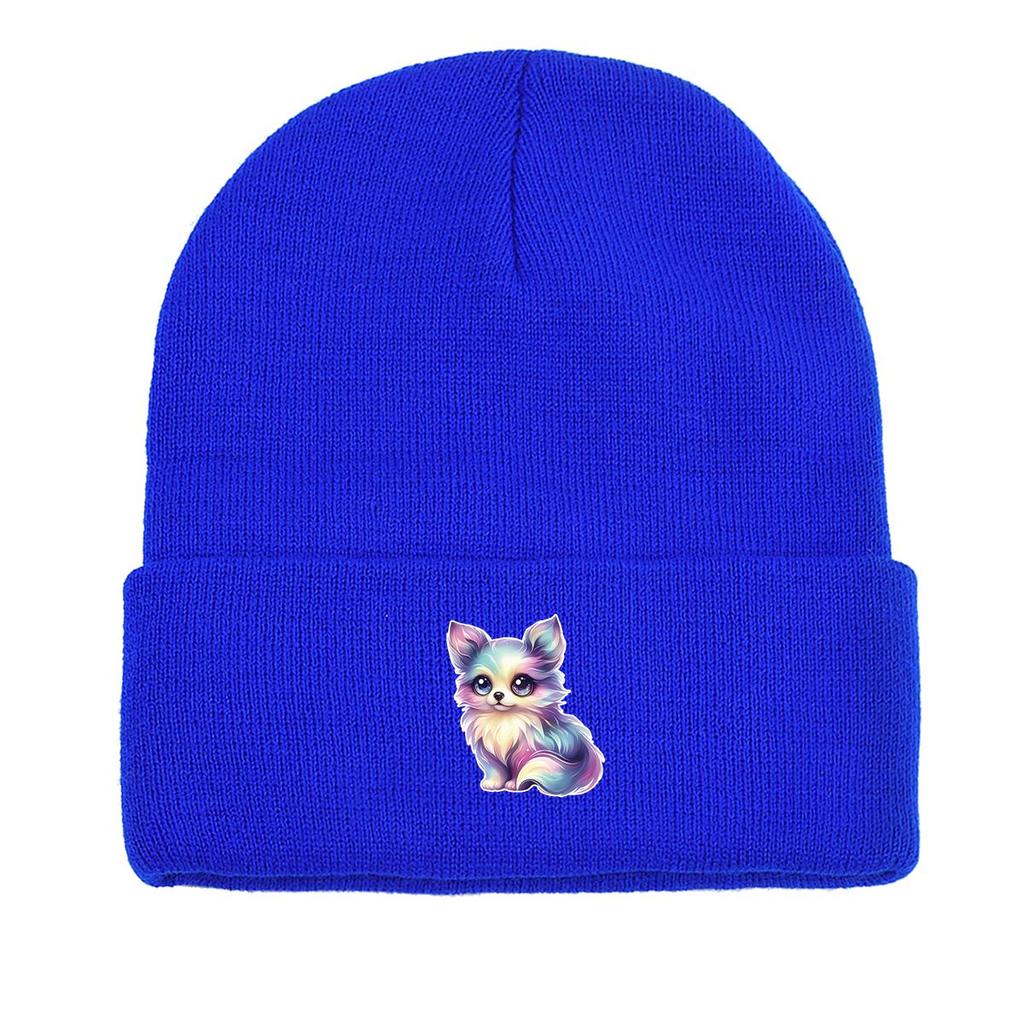 Miraculous Fox Winter Knitted Cap Beanie, Animal Skull Cap Fit Elastic Sporting Bonnet Knit Hat Beanie