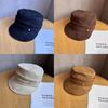 Solid Women Fashion Color Suede Flat Top Hat For Autumn And Wearing Winter