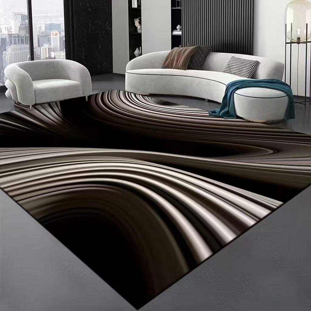 3D Stereoscopic Visual Square Living Room Carpet Illusions Trap Pattern Entry Bedroom Coffee Table Floor Mat