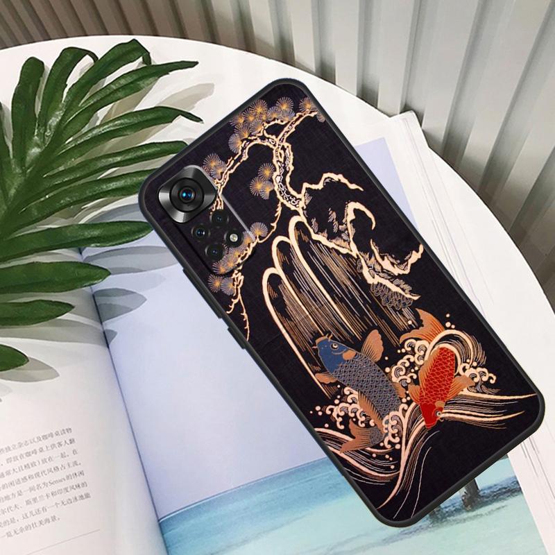Чехол Funda с китайскими карпами Кои для Xiaomi Redmi Note 14 10 11 12 13 15 Pro Plus Чехол для Redmi 15 15C 14C 12C 10C 13C