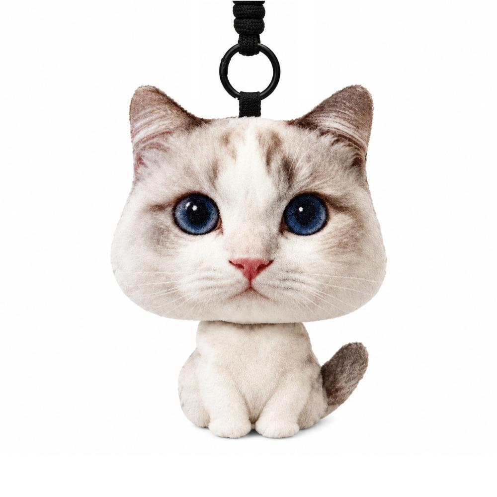 Plush Cat Plush Doll Keychain Cartoon Design Car Key Ring Cute Doll Bag Pendant  Gifts