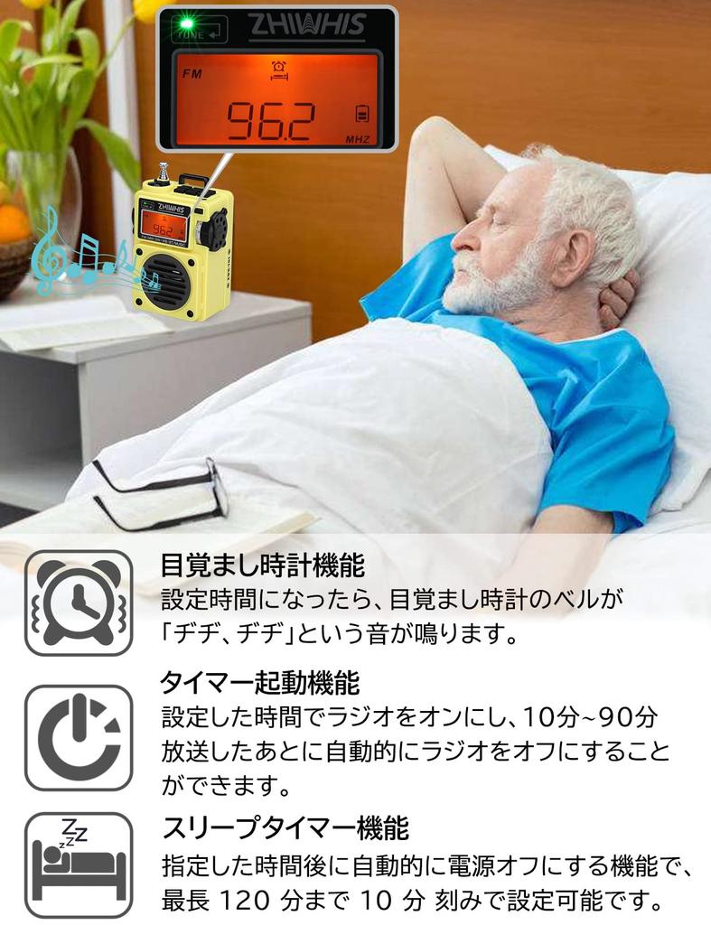 ZHIWHIS Bluetooth Shortwave MicroSD Card DSP High Technical Approval Retro 10 Hours of Continuous BCL Radio for Outdoors and Speaker, Ultra-Compact