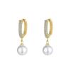Japanese and Korean Fashion Pearl Earrings with Diamonds and 18K Gold Plating - Trendy Long Earrings for Women