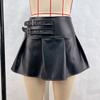 Ladies Solid Colour Pleated Casual Short Skirt