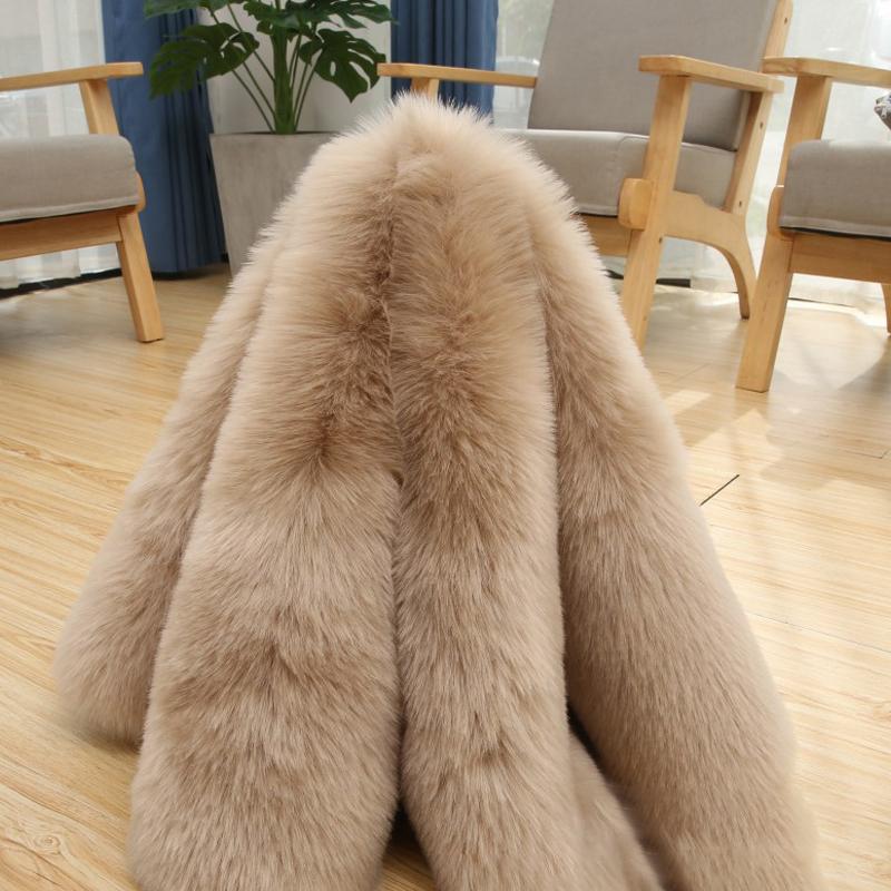 Роскошная искусственная лисья меховая подушка, искусственная шерсть, теплая подушка для сиденья автомобиля, чехол для дивана, пушистый мягкий чехол для стула из искусственной овчины, подушки для сидений