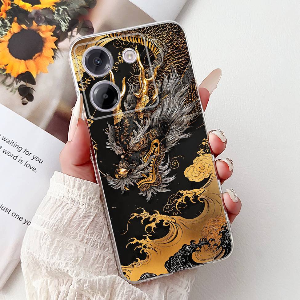 Для Xiaomi Poco M7 Pro 5G Чехол Прозрачный Модный Роскошный Мультяшный Забавный Крутой Расписной Мягкий Чехол для Телефона Для Poco M7 Pro 5G Задняя Крышка