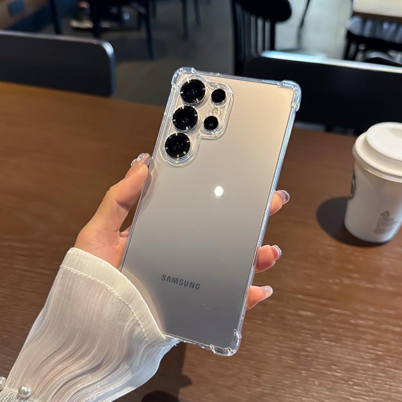 Мягкий прозрачный силиконовый чехол для Samsung Galaxy S2 S26 Ultra S23 S24 S22 Plus S21 FE A A6 A16 A37 A7 Прозрачная крышка с подушкой безопасности