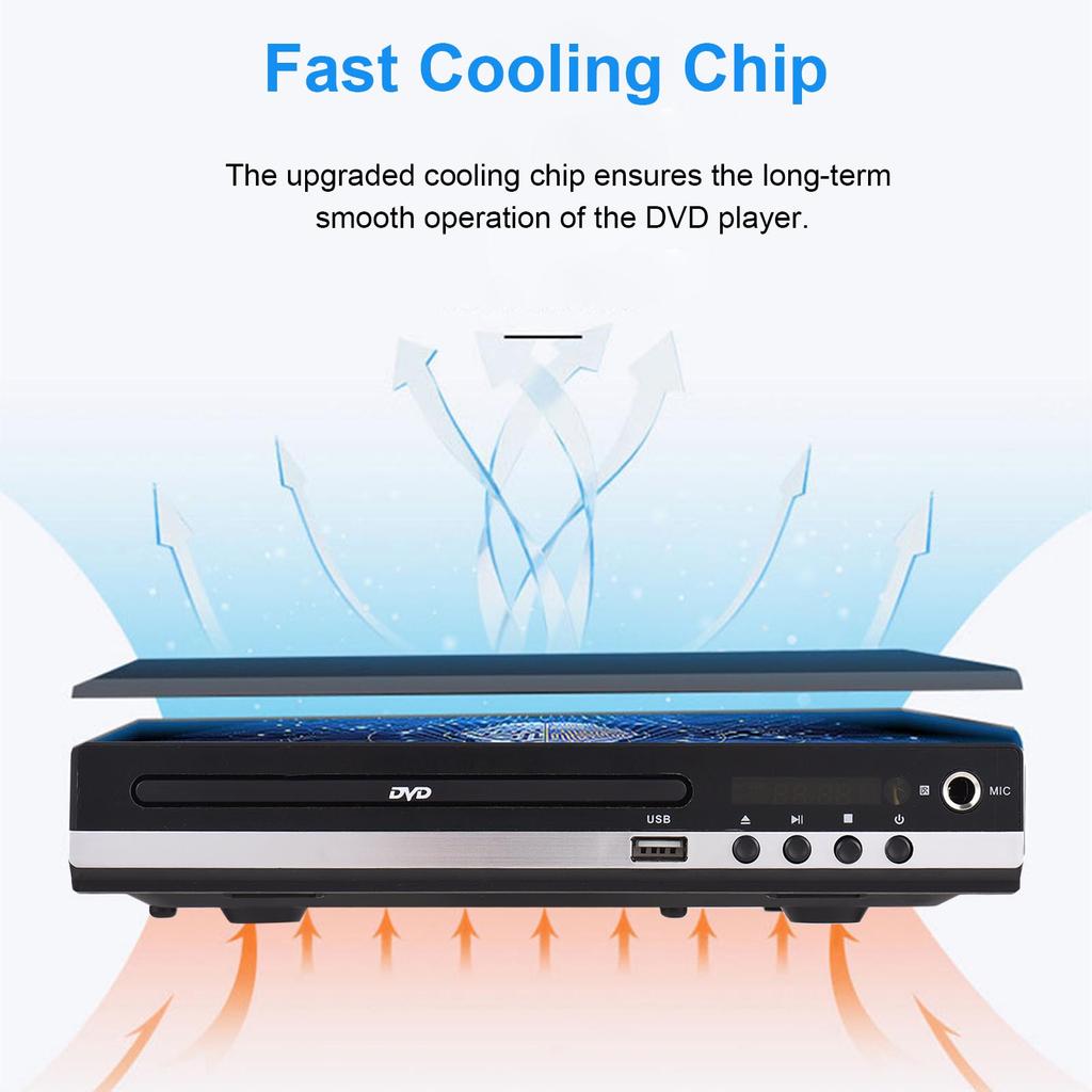 HD229 Домашний DVD-плеер DVD-проигрыватель компакт-дисков Цифровой мультимедийный проигрыватель U Воспроизведение дисков HD AV-выход