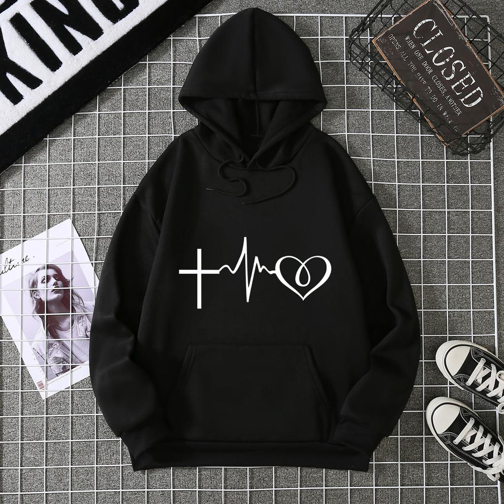 European and American Hot Casual Versatile Letters Loose Hooded Trendy Women's Clothing