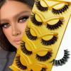 5 Pairs False Eyelashes Cat Eye Wispy End Eye Elongated Thick Faux Mink Lashes Fluffy Short Natural Fake Lashes