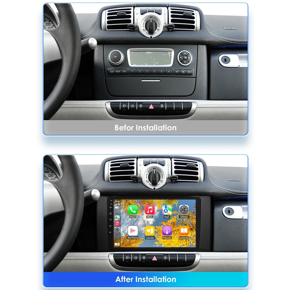Для Smart Fortwo 451 2010-2015 Android 13 автомобильный радиоприемник мультимедиа видеоплеер беспроводной CarPlay 2 Din стерео GPS