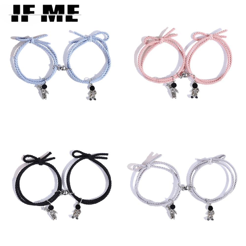 iF ME 2pcs/set Astronaut Multilayer Adjustable Couple Bracelet Simple Magnet Bracelets Jewelry Accessories Gift