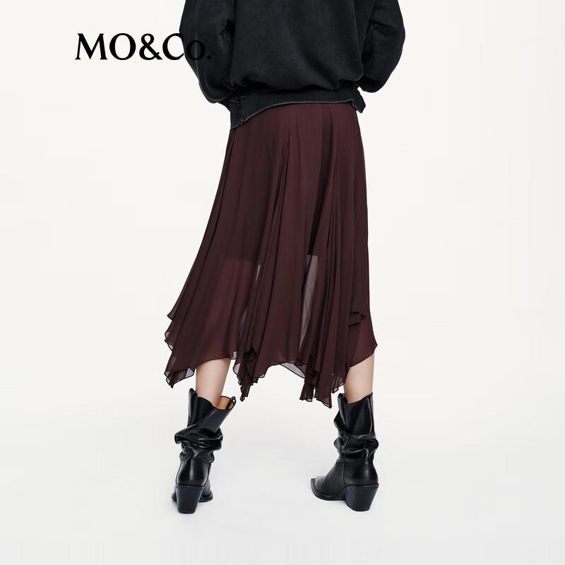 MO&Co. 2025 Autumn High-Waist A-Line Chiffon Skirt