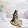 Virgin Mary Rosary Holder Resin Mary or Jesus Figurine Jewelry Dish Our Lady Prayer Rosary Dish Religious Gift Catholic Decor for Home Bedroom