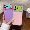 Кожаный чехол для телефона контрастного цвета для iPhone 17 16 15 14 13 12 11 Pro Max Ударопрочный с большим окном Защитная крышка для камеры Бампер
