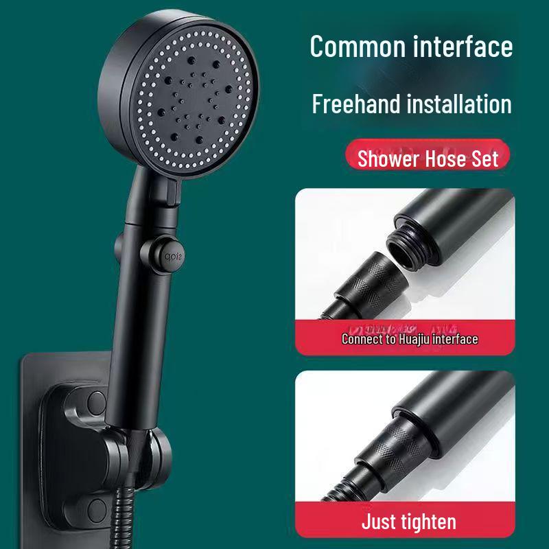 Взрывозащищенный черный душевой шланг из нержавеющей стали с дождевой лейкой, 1,5 м - 2 м