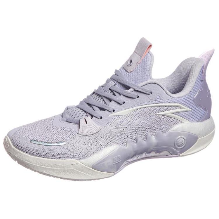 Anta Баскетбольные кроссовки Crazy Tide 5 Team Cushioning Breathable Low-Top мужские серо-фиолетовые 112411606-4