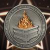Контейнер для монет Challenge Dumpster Pattern Flame Retro Silver Color Challenge Medal Unique Office Desk