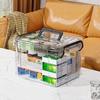 Plastic Medicine Storage Box Double Layers Multifunctional Storage Box Emergency Box Household